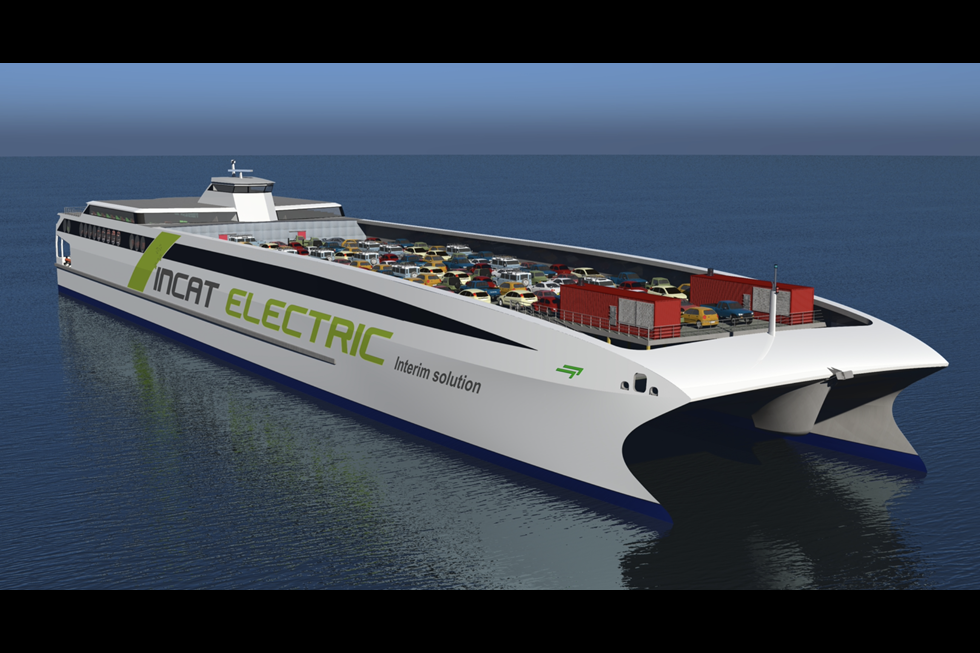 Incat 148m electric ferry concept
